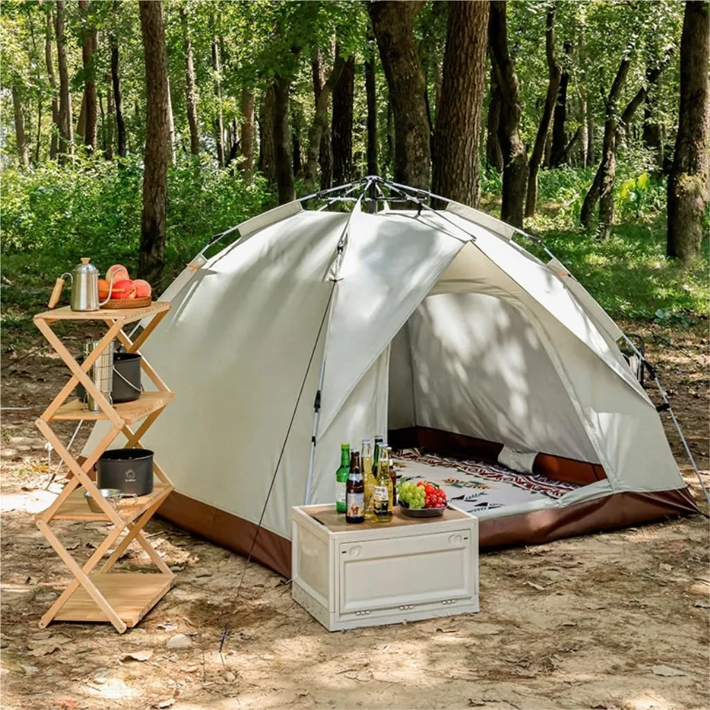Weatherproof Tents Outdoor Camping Tent Semi-Automatic Outdoor Tent Installation-Free Portable Folding Double-Layer Camping Tent Camping and Hiking Tents