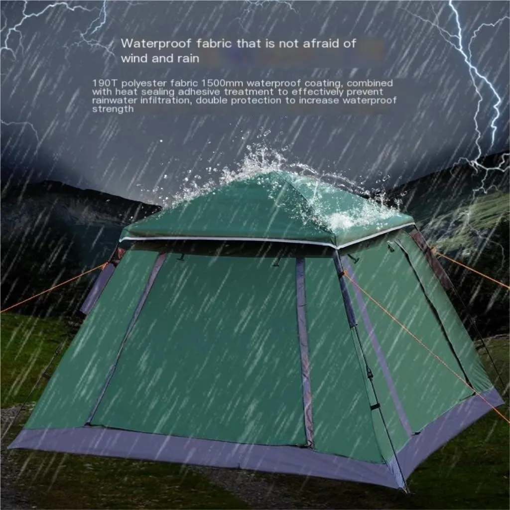 Weatherproof Tents Outdoor Spring-Type Automatic Quick-Open Tent 4-5 People Double-Layer Tent Outdoor Mountain Camping Tent Camping and Hiking Tents