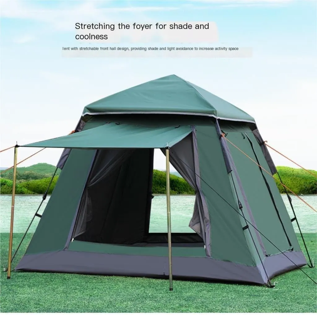 Weatherproof Tents Outdoor Spring-Type Automatic Quick-Open Tent 4-5 People Double-Layer Tent Outdoor Mountain Camping Tent Camping and Hiking Tents
