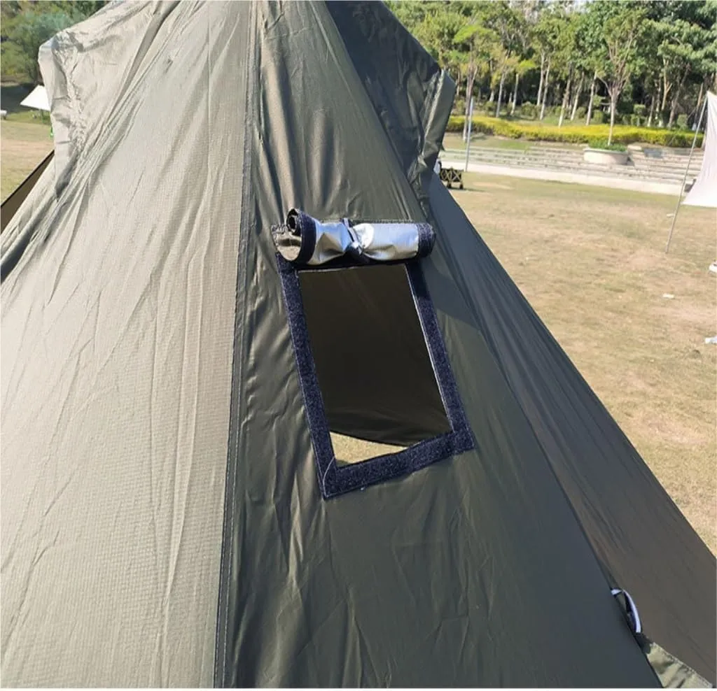 Weatherproof Tents Outdoor Waterproof Camping Double-Layer Tent Set Single Wood Stove Chimney Tent Camping Tent Camping and Hiking Tents