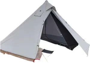 Weatherproof Tents Outdoor Waterproof Camping Double-Layer Tent Set Single Wood Stove Chimney Tent Camping Tent Camping and Hiking Tents