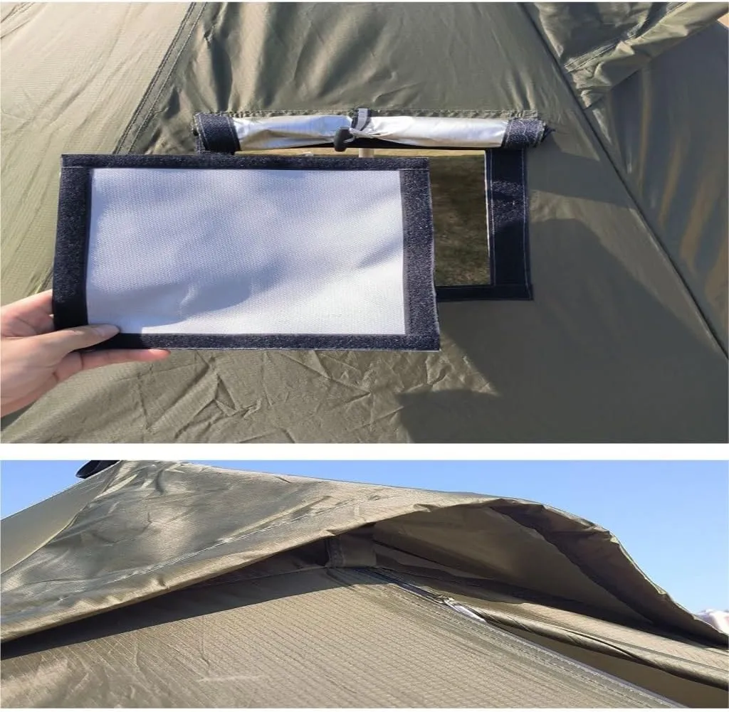Weatherproof Tents Outdoor Waterproof Camping Double-Layer Tent Set Single Wood Stove Chimney Tent Camping Tent Camping and Hiking Tents