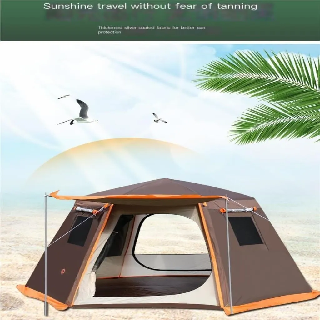 Weatherproof Tents Tent Outdoor Automatic Tent Sun Protection Rainstorm Tent Camping Double-Layer Aluminum Pole Hexagonal Tent Camping and Hiking Tents