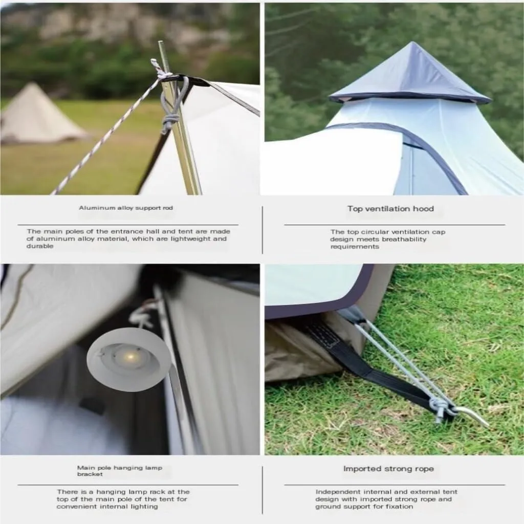 Weatherproof Tents Tent Outdoor Camping Tent Camping Portable Tent Multi-Person Double-Layer Windproof Tent Beach Park Tent Camping and Hiking Tents