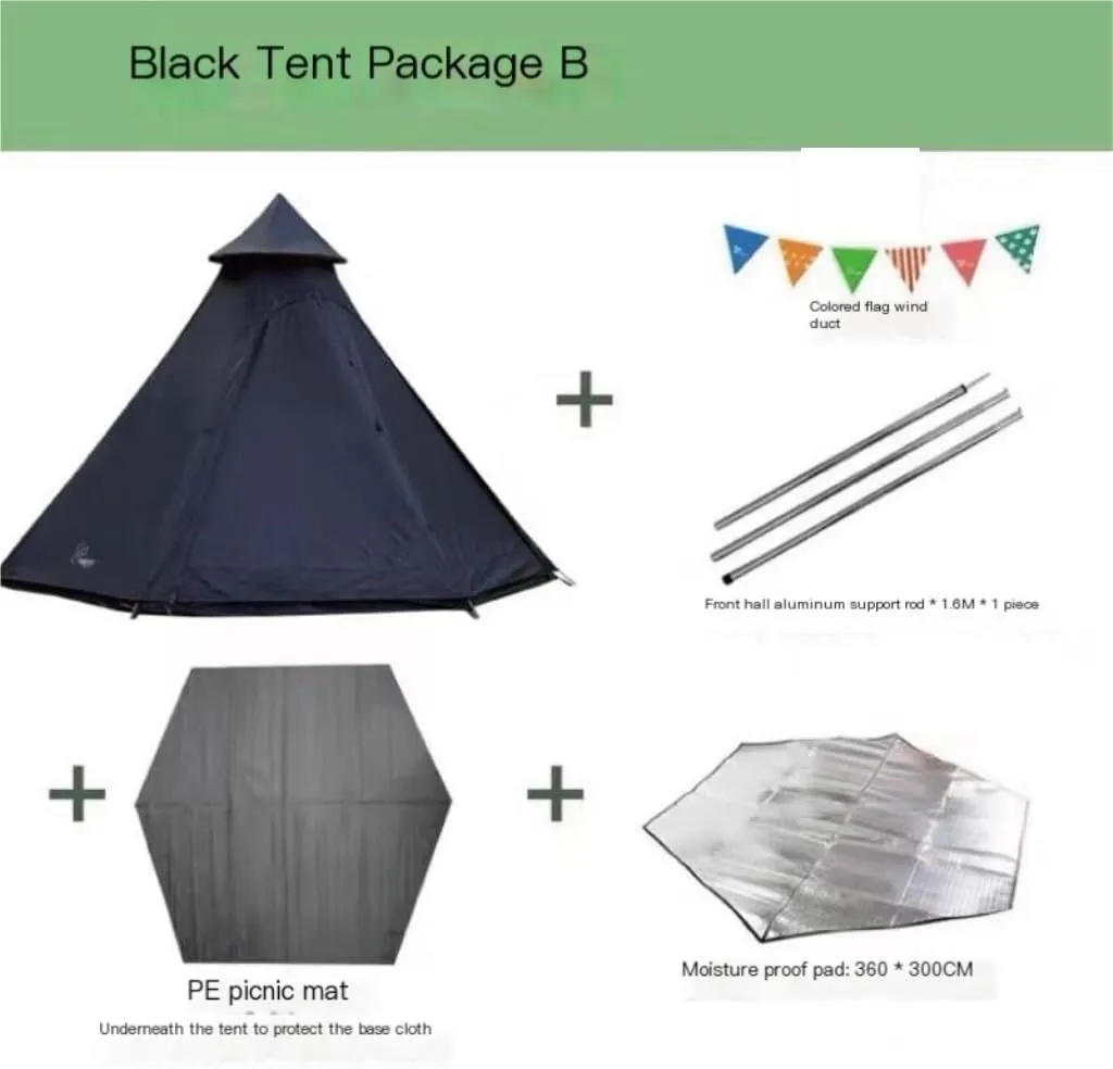 Weatherproof Tents Tent Outdoor Camping Tent Camping Portable Tent Multi-Person Double-Layer Windproof Tent Beach Park Tent Camping and Hiking Tents