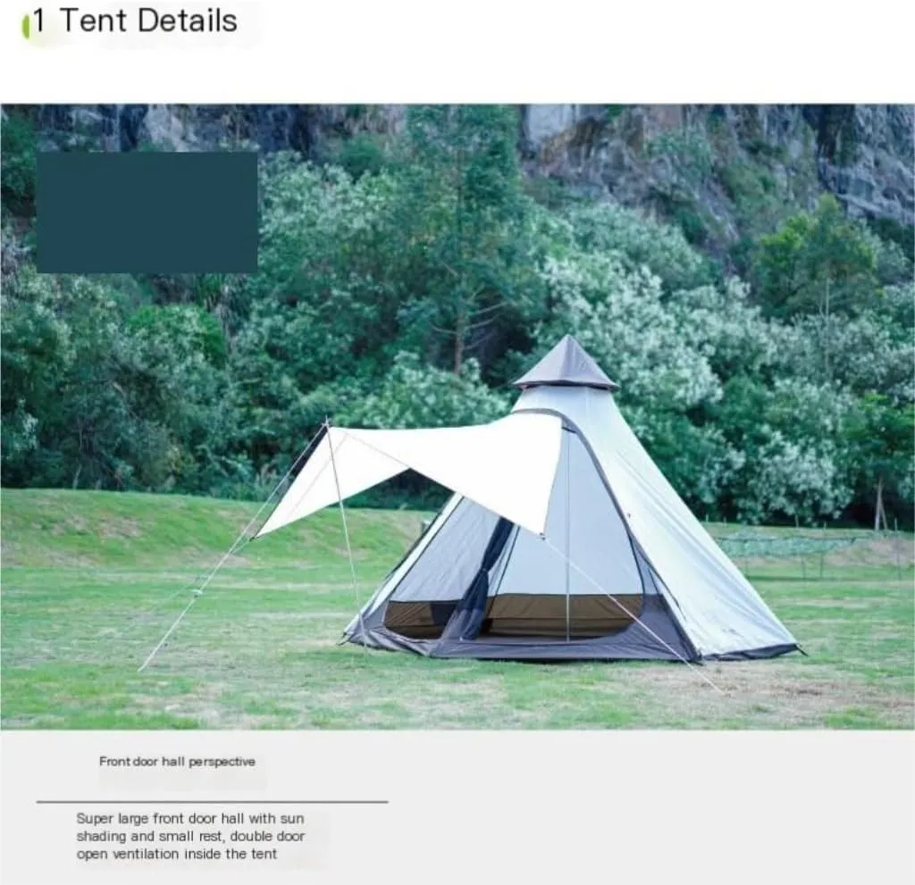 Weatherproof Tents Tent Outdoor Camping Tent Camping Portable Tent Multi-Person Double-Layer Windproof Tent Beach Park Tent Camping and Hiking Tents