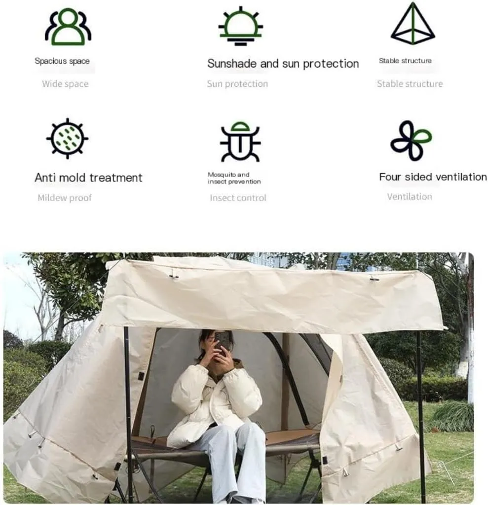 Weatherproof Tents Tent Outdoor Folding Aluminum Pole Double Layer Weatherproof Tent Camping Tent Beach Camping Windproof Tent Camping and Hiking Tents