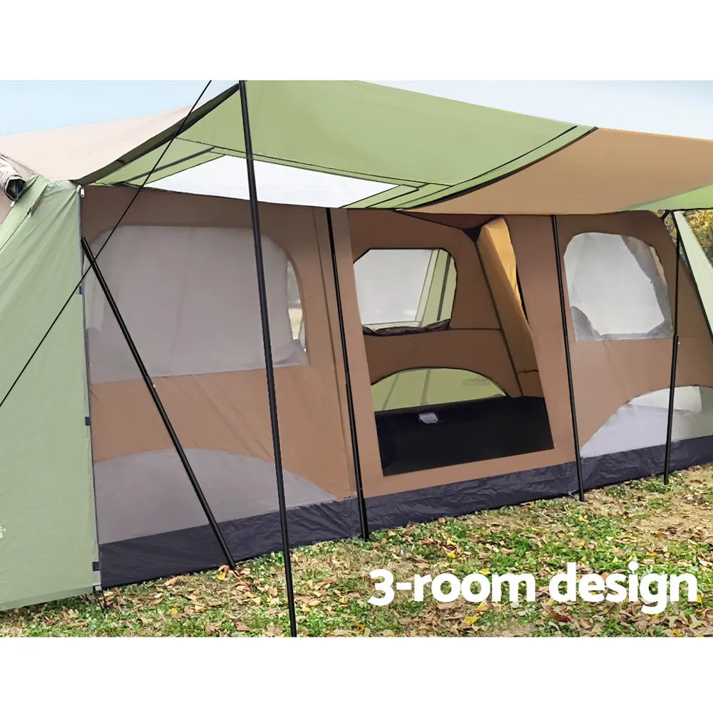Weisshorn Instant Up Camping Tent 10 Person Outdoor Family Hiking Tents 3 Rooms-WA_Rural