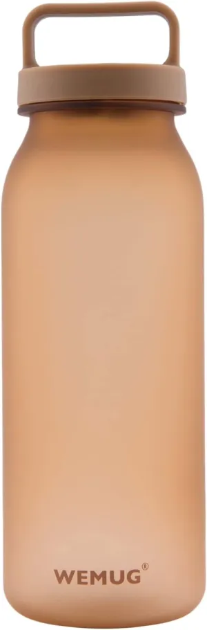 WEMUG Minimalist Water Bottle with Handle, Small 620 ml, BPA-Free Plastic, Compatible Filter (Optional, filter not included) Sand colour