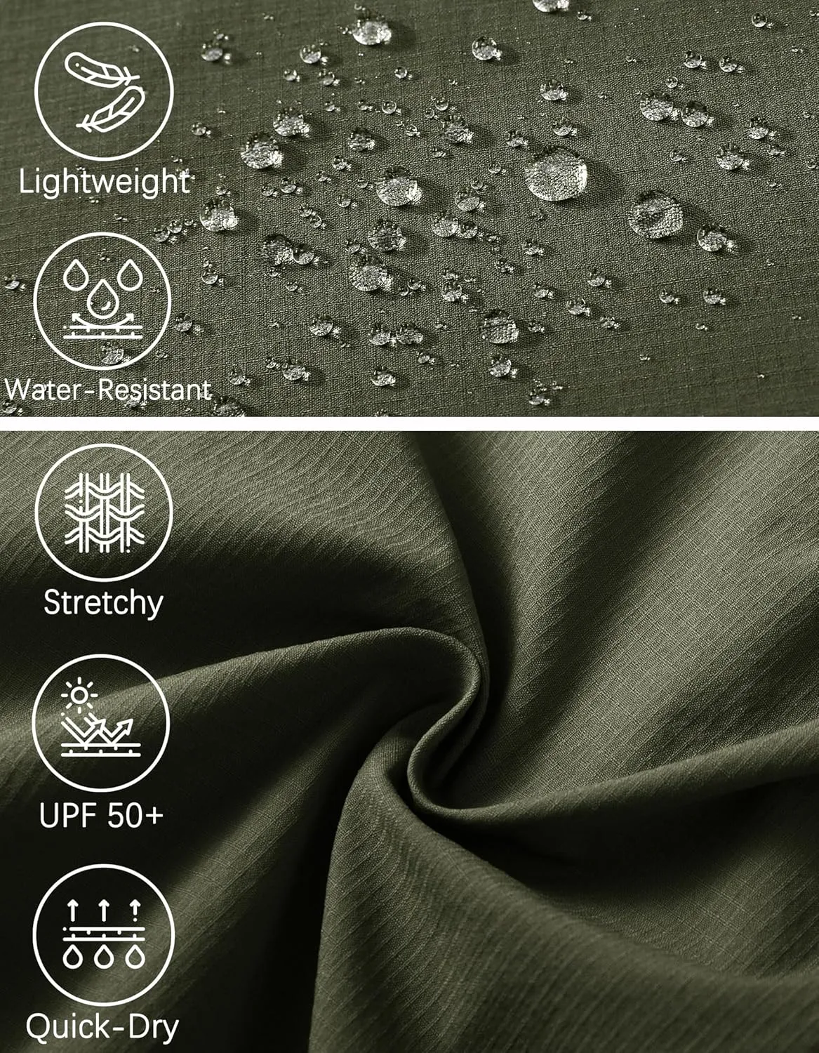 WENRONSTA Men's Hiking Work Cargo Pants Quick-Dry Lightweight Waterproof 6 Pockets Outdoor Mountain Fishing Camping Pants