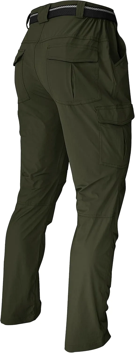 WENRONSTA Men's Hiking Work Cargo Pants Quick-Dry Lightweight Waterproof 6 Pockets Outdoor Mountain Fishing Camping Pants