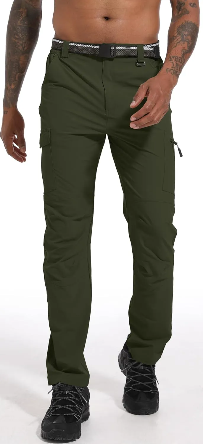 WENRONSTA Men's Hiking Work Cargo Pants Quick-Dry Lightweight Waterproof 6 Pockets Outdoor Mountain Fishing Camping Pants