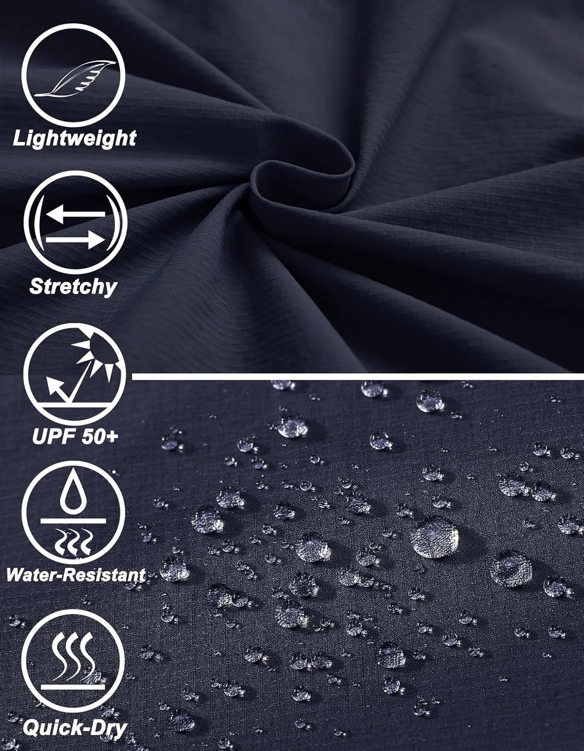 WENRONSTA Men's Hiking Work Cargo Pants Quick-Dry Lightweight Waterproof 6 Pockets Outdoor Mountain Fishing Camping Pants
