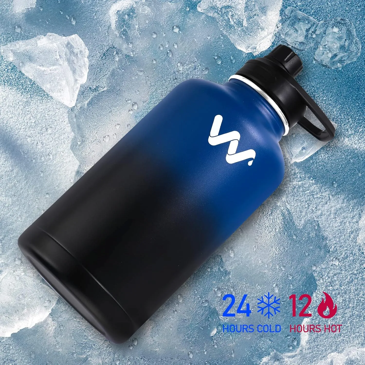 WEREWOLVES Insulated Water Bottle With Paracord Handles & Strap & Straw Lid & Spout Lid,Reusable Wide Mouth Vacuum Stainless Steel Water Bottle for Adults 24 oz, 32 oz, 40 oz
