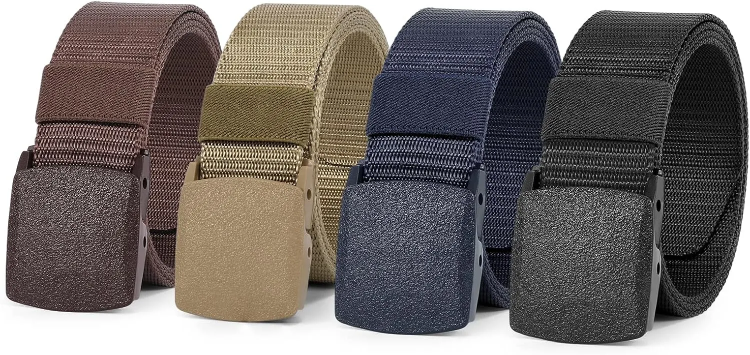WERFORU Nylon Belt for Men Military Tactical Belt Canvas Outdoor Web Belt with Plastic Buckle