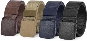 WERFORU Nylon Belt for Men Military Tactical Belt Canvas Outdoor Web Belt with Plastic Buckle