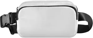 White Fanny Belt Bag Waist Packs Crossbody Bags Bum Bag for Running Hiking Travel Workout Adjustable Strap for Women Men
