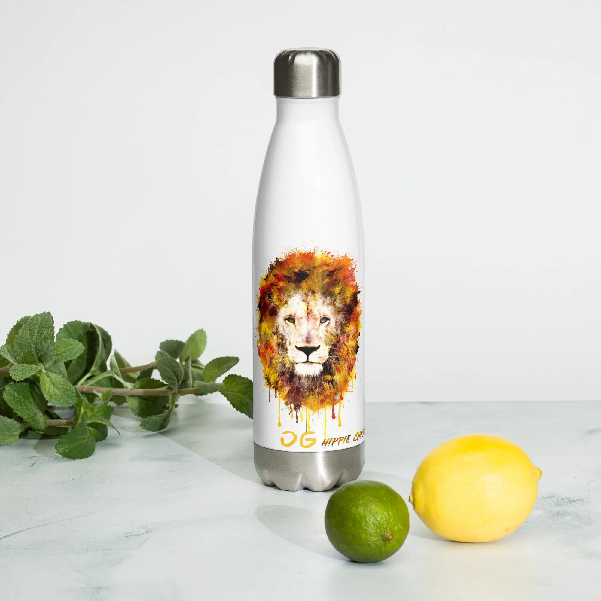 White/Black Stainless Steel Water Bottle