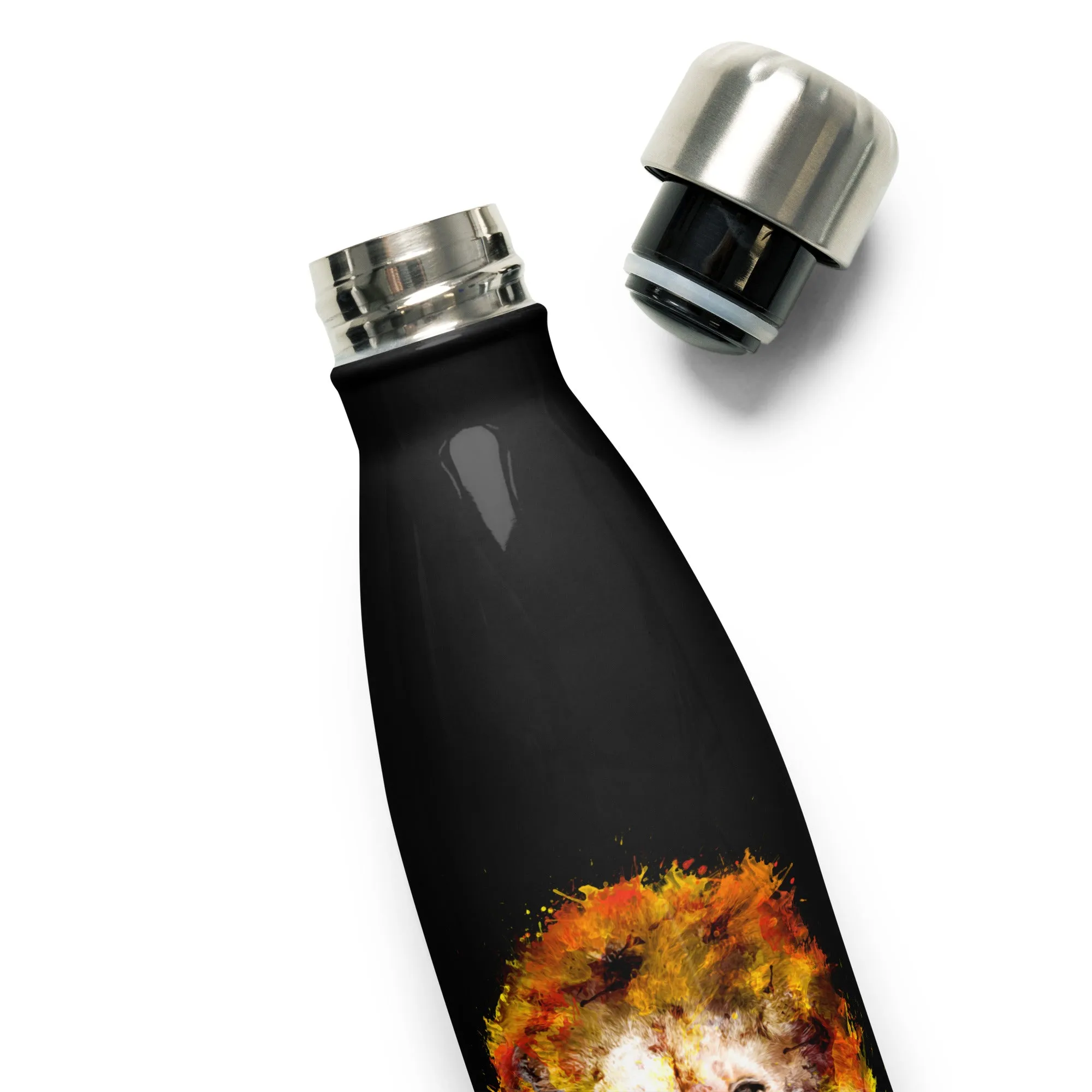 White/Black Stainless Steel Water Bottle