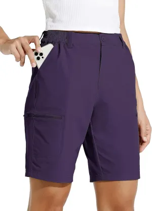 Willit Women's 10" Hiking Cargo Shorts Stretch Golf Active Long Quick Dry Outdoor Summer Shorts