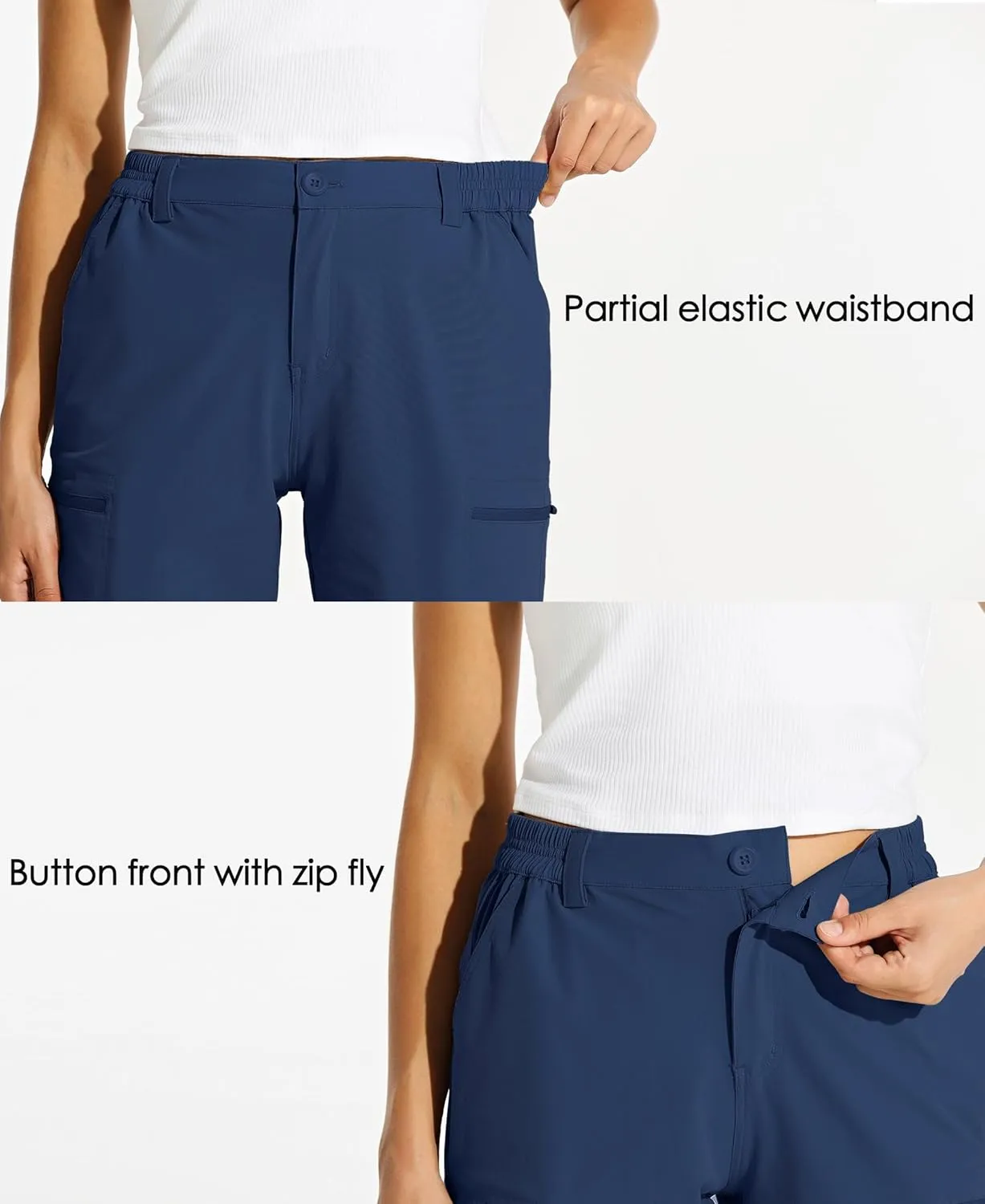 Willit Women's 10" Hiking Cargo Shorts Stretch Golf Active Long Quick Dry Outdoor Summer Shorts