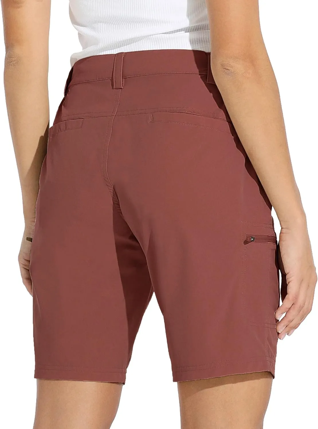 Willit Women's 10" Hiking Cargo Shorts Stretch Golf Active Long Quick Dry Outdoor Summer Shorts