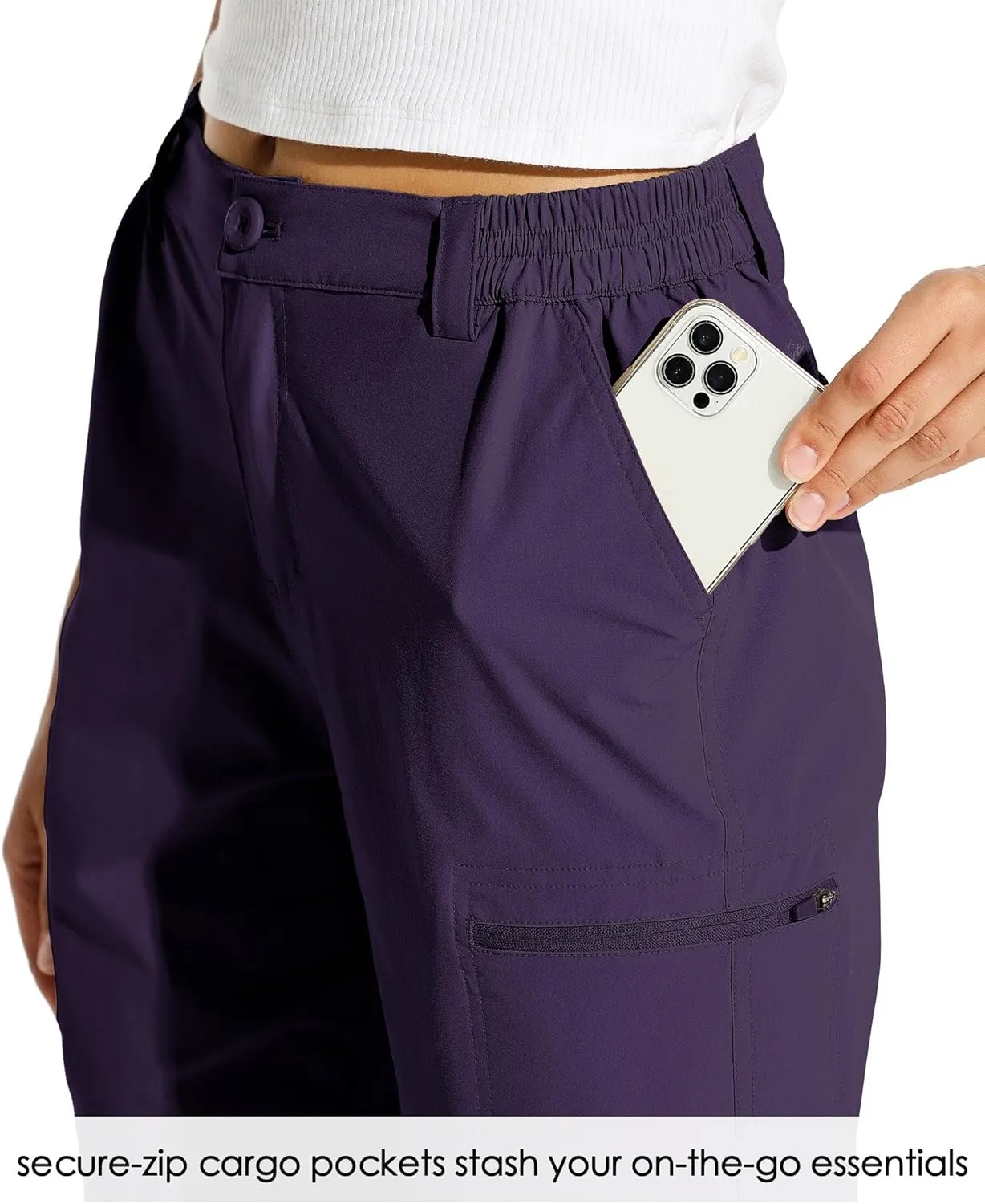 Willit Women's 10" Hiking Cargo Shorts Stretch Golf Active Long Quick Dry Outdoor Summer Shorts