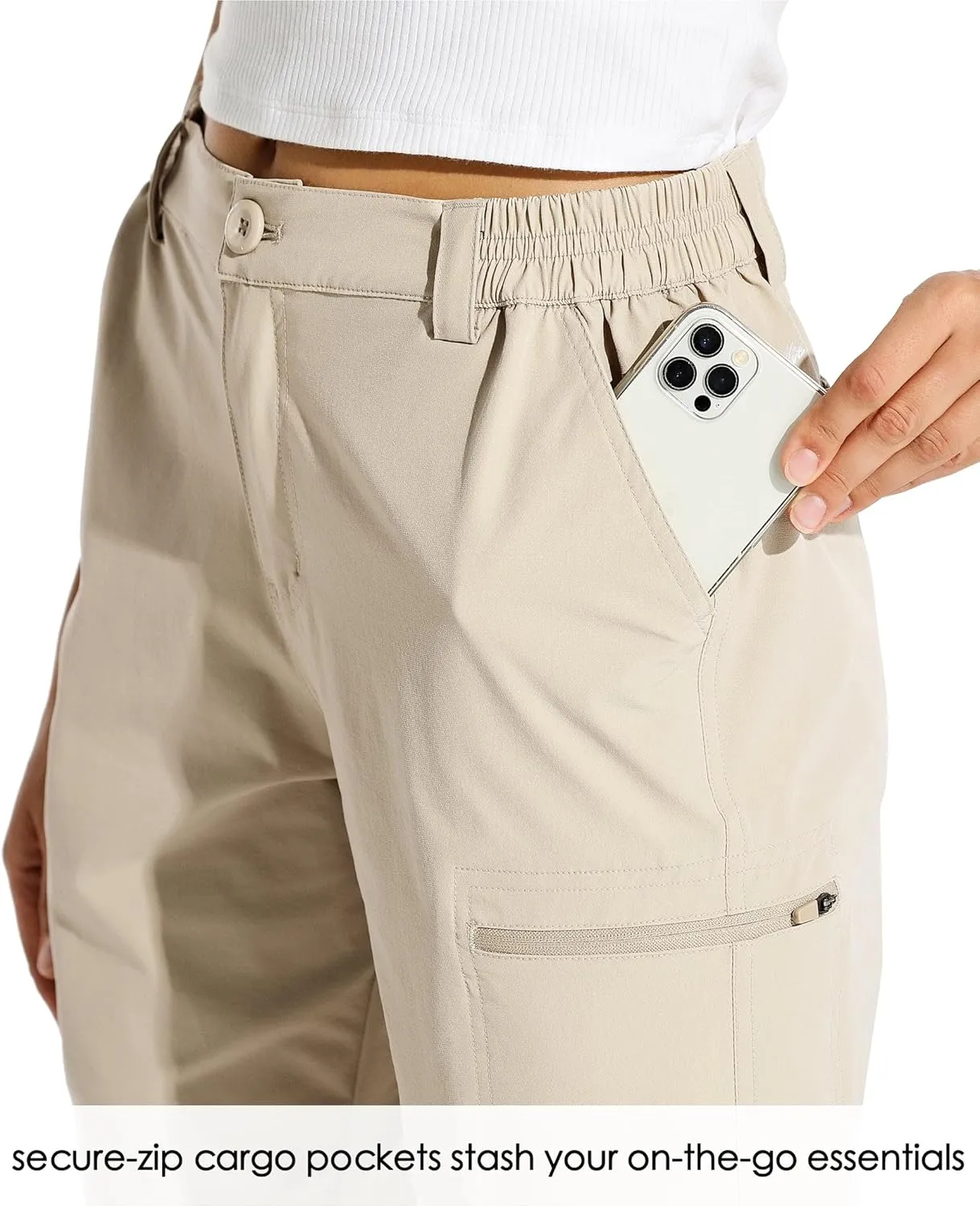 Willit Women's 10" Hiking Cargo Shorts Stretch Golf Active Long Quick Dry Outdoor Summer Shorts
