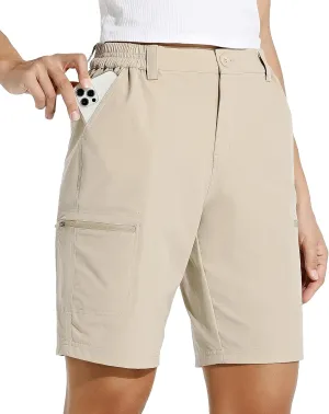 Willit Women's 10" Hiking Cargo Shorts Stretch Golf Active Long Quick Dry Outdoor Summer Shorts