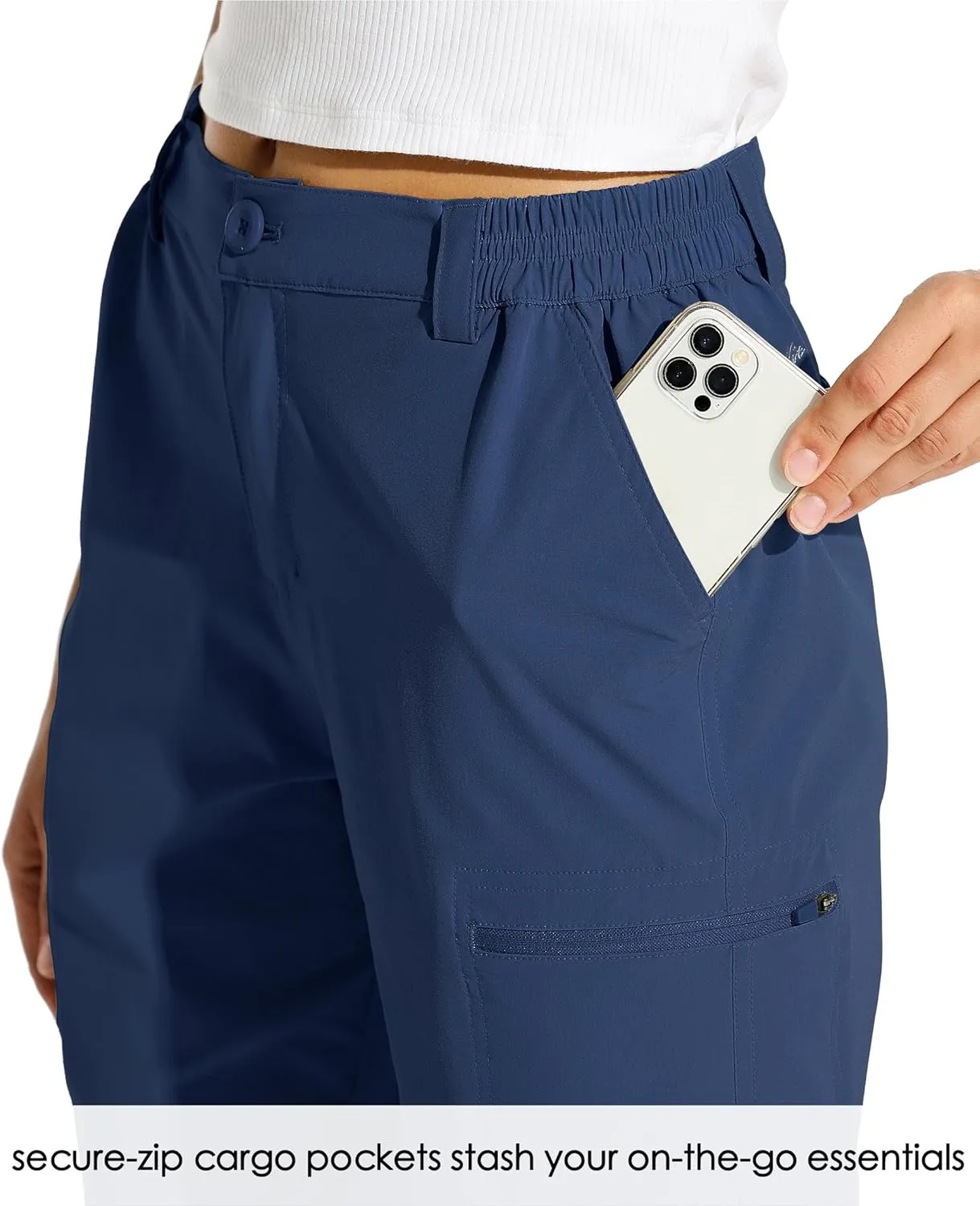 Willit Women's 10" Hiking Cargo Shorts Stretch Golf Active Long Quick Dry Outdoor Summer Shorts