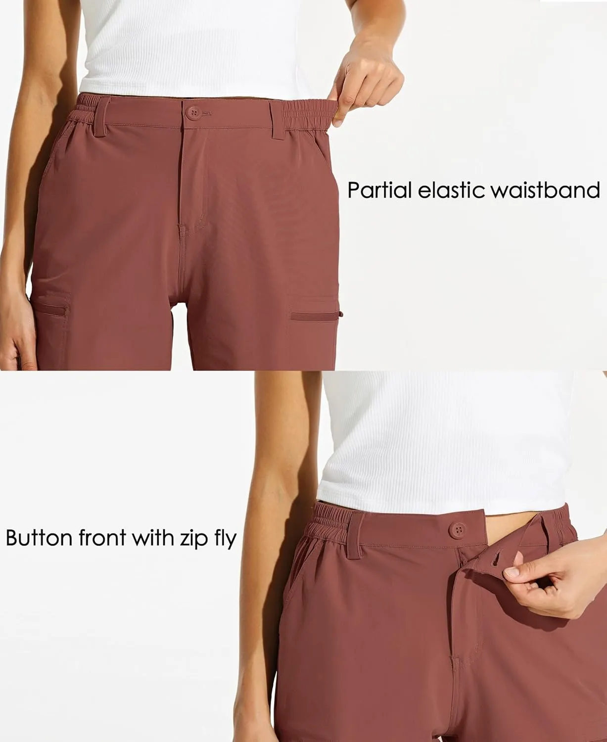 Willit Women's 10" Hiking Cargo Shorts Stretch Golf Active Long Quick Dry Outdoor Summer Shorts