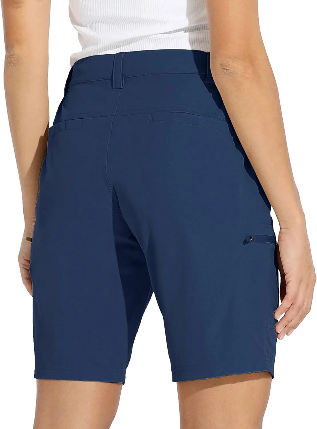 Willit Women's 10" Hiking Cargo Shorts Stretch Golf Active Long Quick Dry Outdoor Summer Shorts