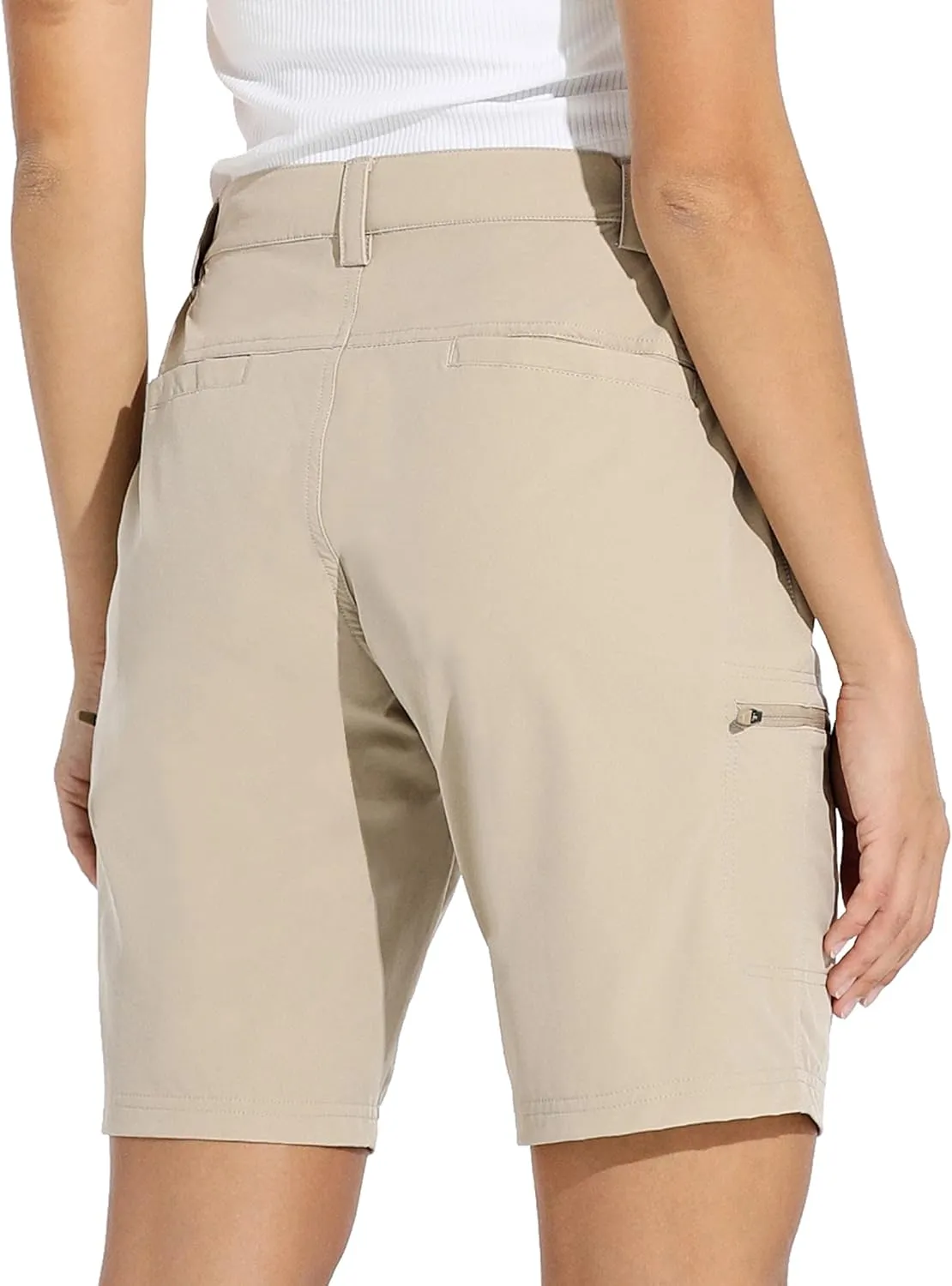 Willit Women's 10" Hiking Cargo Shorts Stretch Golf Active Long Quick Dry Outdoor Summer Shorts