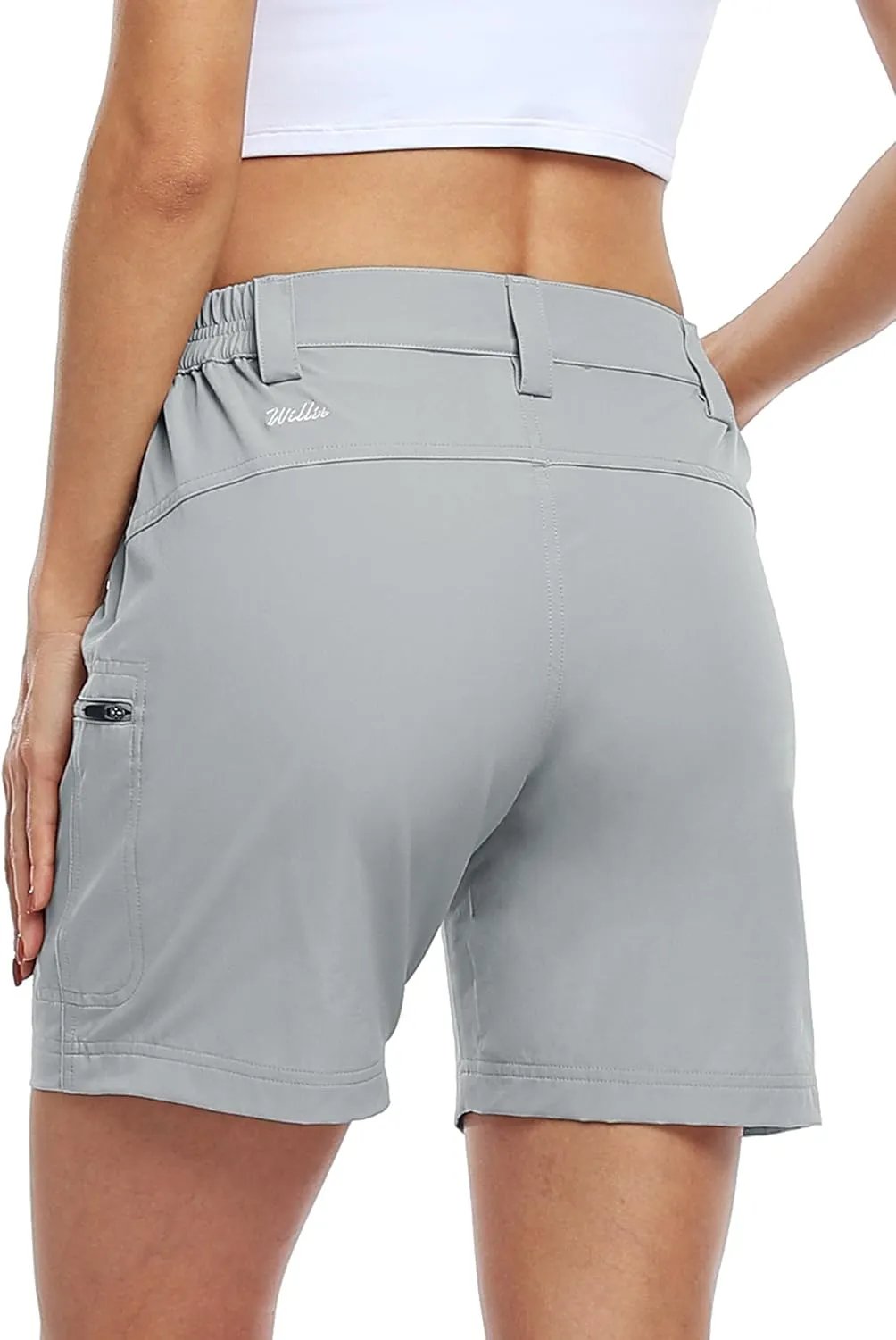 Willit Women's Shorts Hiking Cargo Golf Shorts Outdoor Summer Stretch Shorts with Pockets Water Resistant