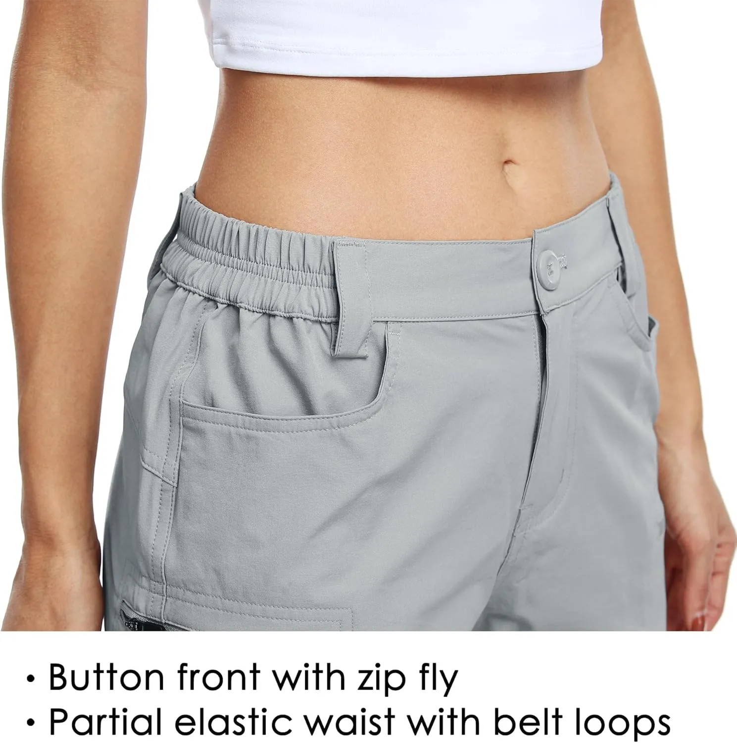Willit Women's Shorts Hiking Cargo Golf Shorts Outdoor Summer Stretch Shorts with Pockets Water Resistant
