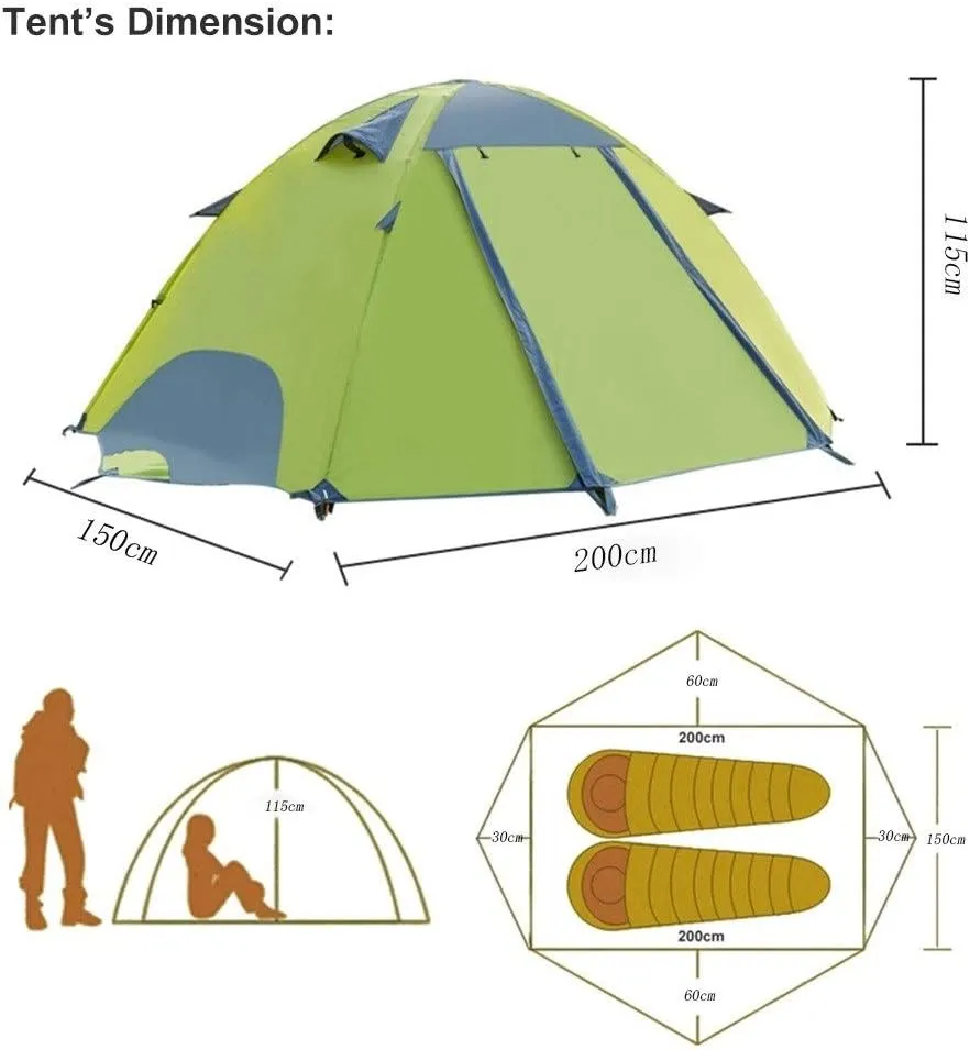 Winter Tent 4 Season Off Ground Tent Double-Layer Anti- Camping Tent Cot Outdoor Fishing Bed for 1 Person Winter Fishing Travel Camping Suitable for C