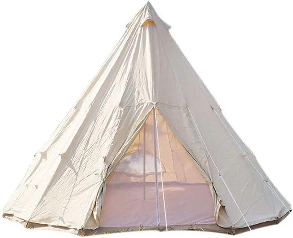 Winter TentTent Outdoor Camping Tent Canvas 16 Farmhouse Grill Tent Tent Rain Thickened for Family Short Weekends (Beige 5M) (Beige 5M)