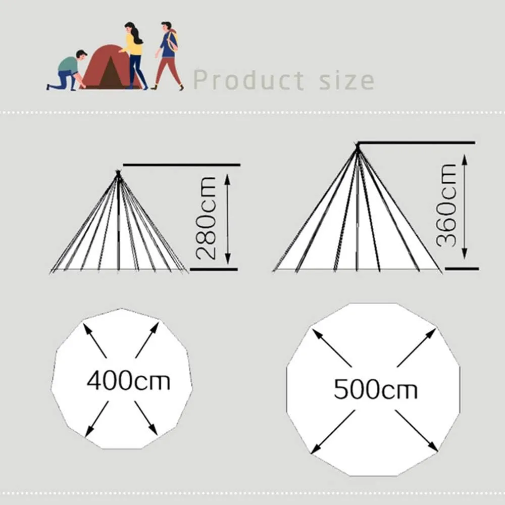 Winter TentTent Outdoor Camping Tent Canvas 16 Farmhouse Grill Tent Tent Rain Thickened for Family Short Weekends (Beige 5M) (Beige 5M)