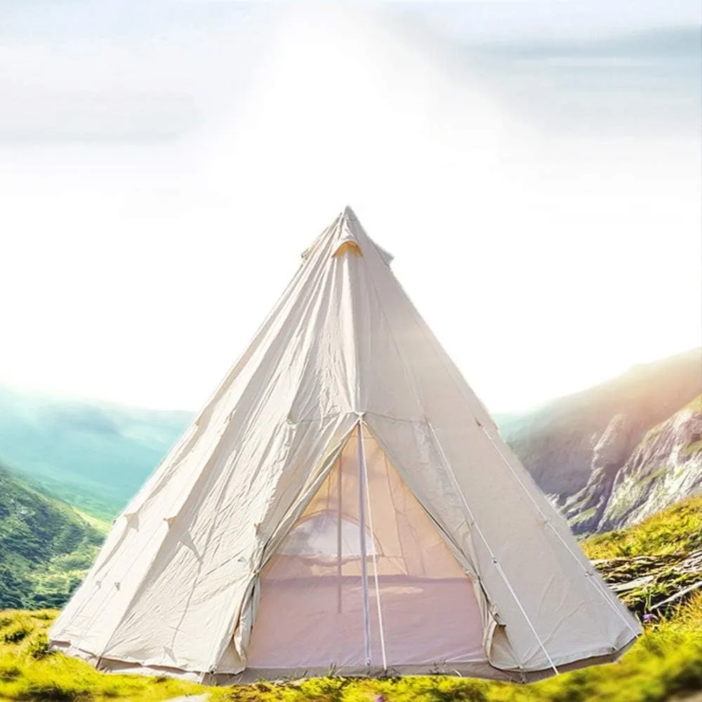 Winter TentTent Outdoor Camping Tent Canvas 16 Farmhouse Grill Tent Tent Rain Thickened for Family Short Weekends (Beige 5M) (Beige 5M)