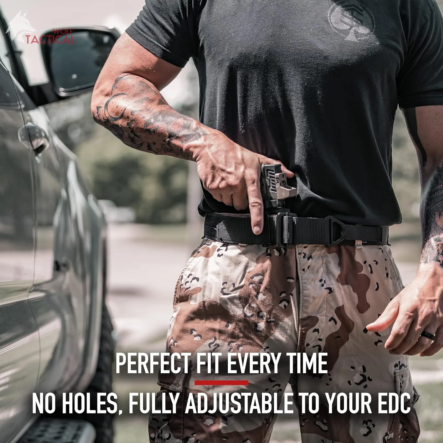 WOLF TACTICAL Everyday Riggers Belt - Tactical 1.75” Nylon Web Belt for CQB, CCW