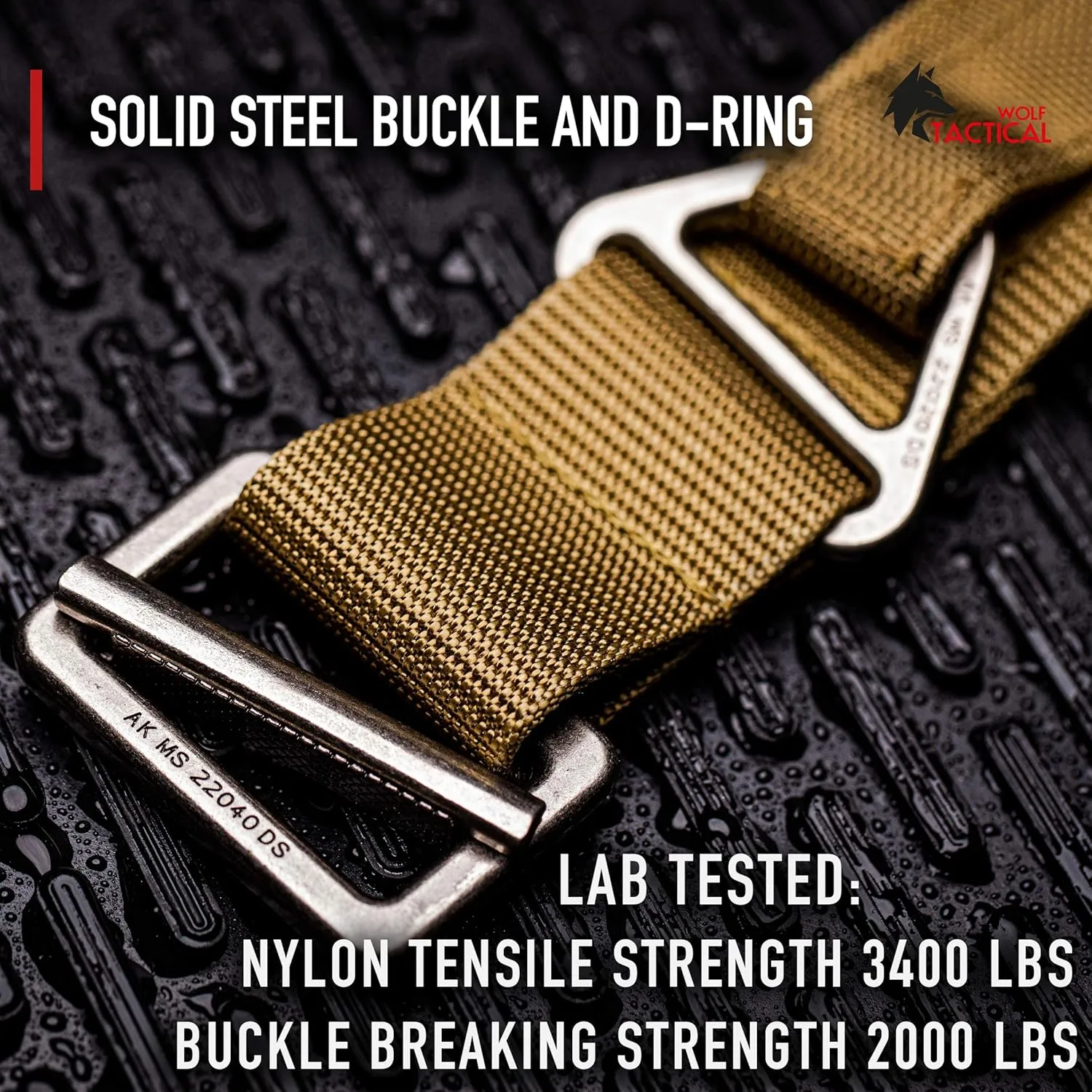 WOLF TACTICAL Everyday Riggers Belt - Tactical 1.75” Nylon Web Belt for CQB, CCW