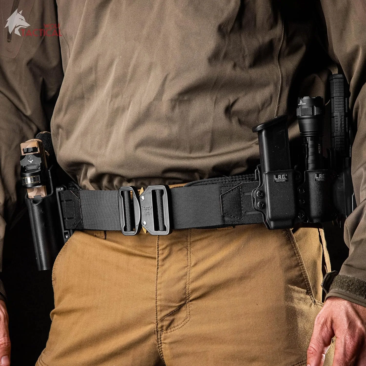 WOLF TACTICAL Molle Battle Belt – War Belt Battle Belts Tactical Gun Belt Duty Belt 2” Quick-Release Combat Belt
