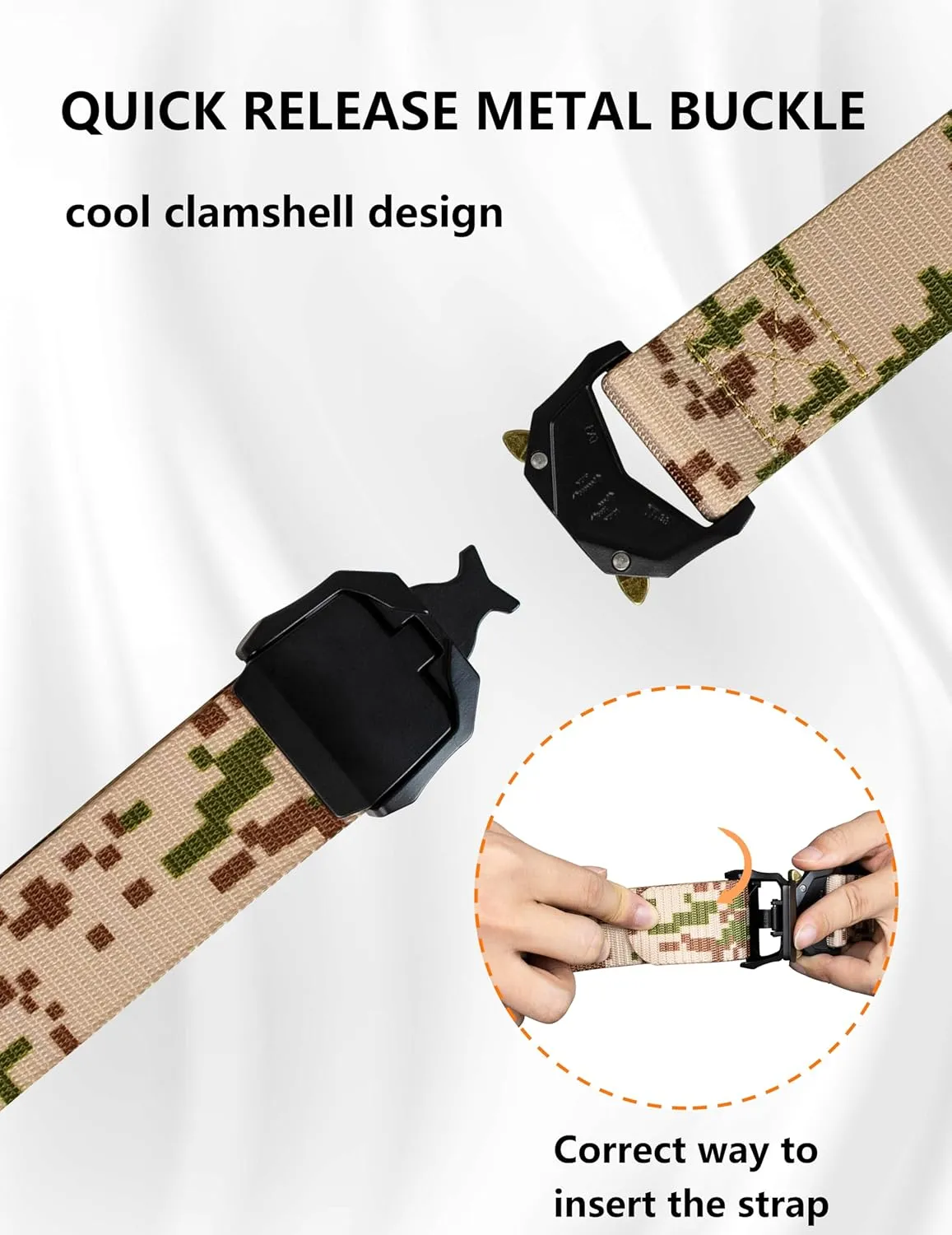 WOLFHUNT Mens Tactical Belt 2 Pack, Nylon Belt Heavy Duty Metal Buckle, Military Hiking Rigger 1.5" Work Belt Quick-release