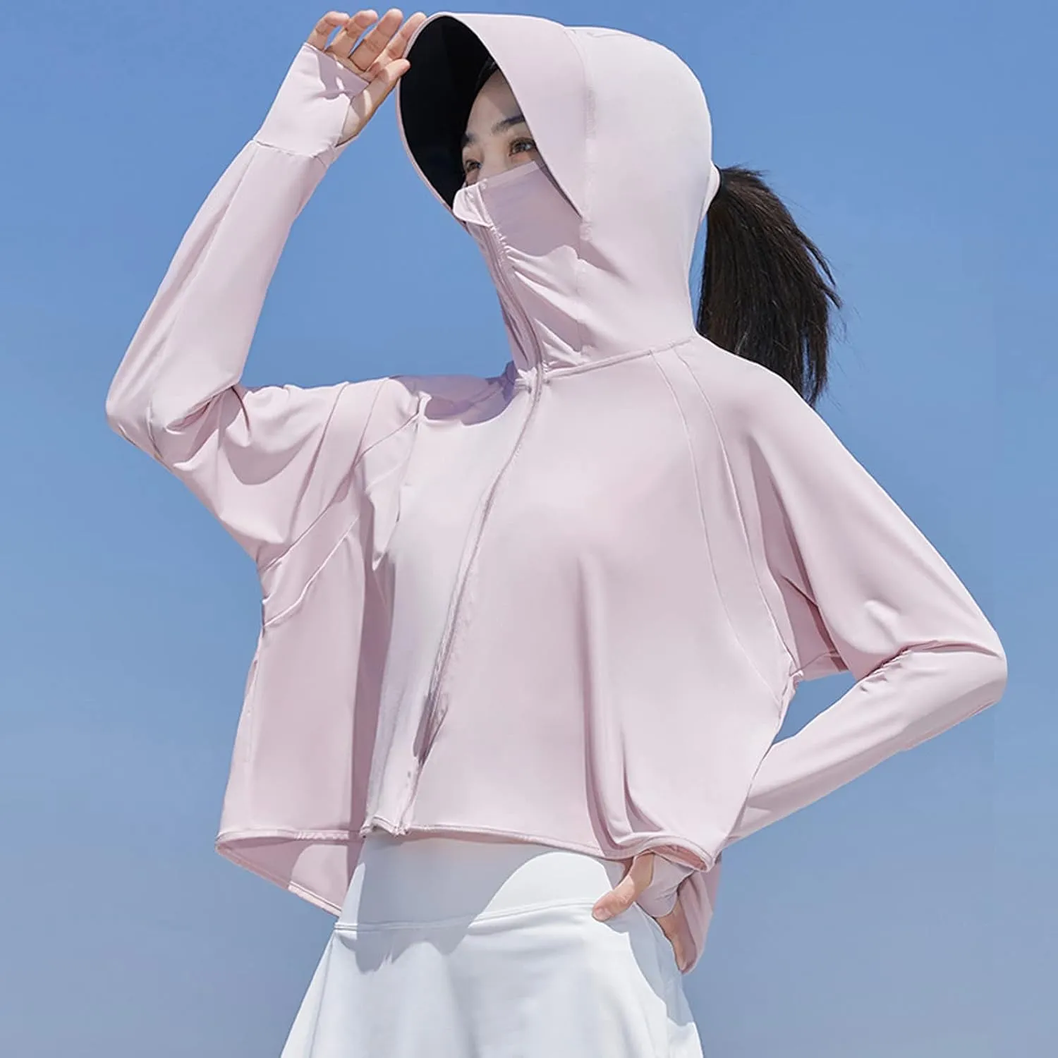 Women Long Sleeve T Shirts Upf 50  Uv Protection Shirts for Women Sun Protection Ice Silk Fishing Performance Jacket