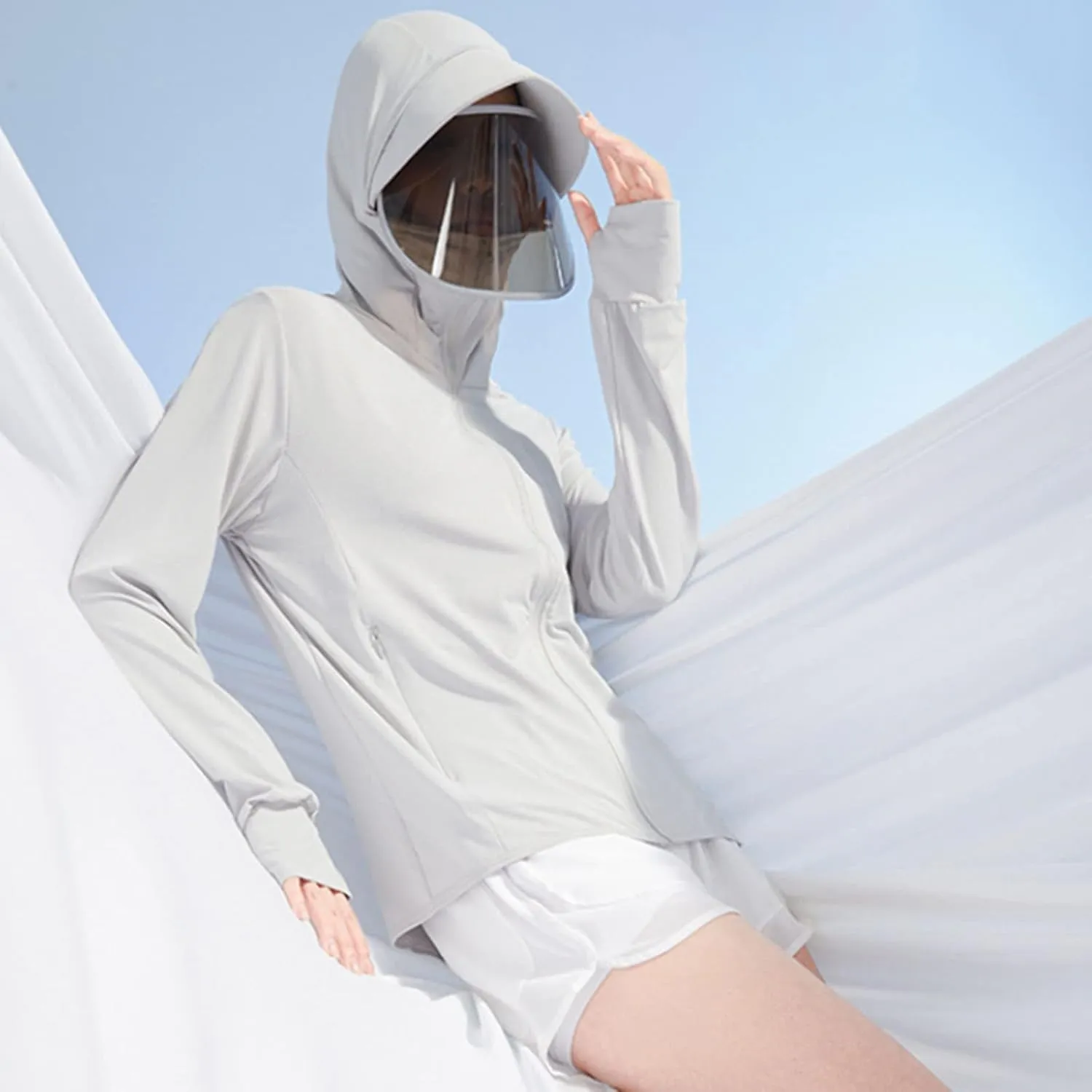 Women Long Sleeve T Shirts Upf 50  Uv Protection Shirts for Women Sun Protection Ice Silk Fishing Performance Jacket
