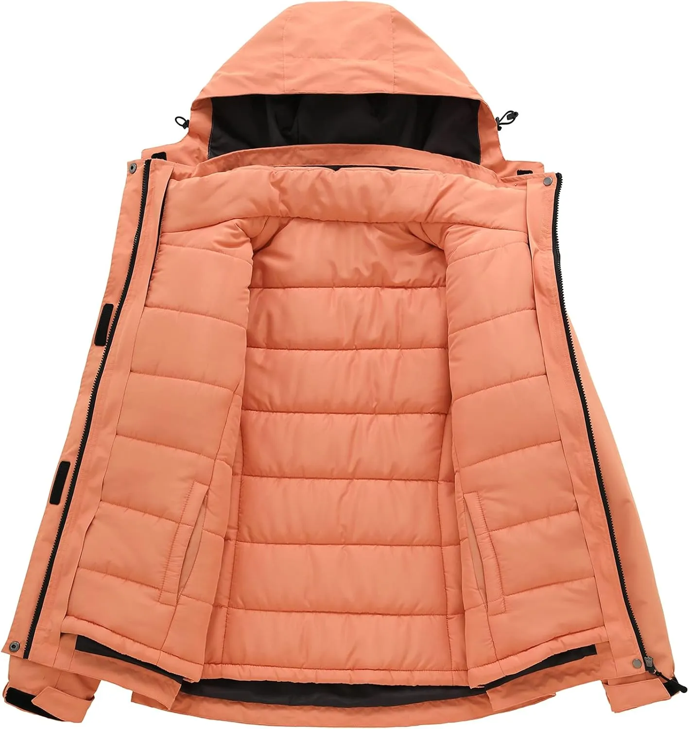 Women's 3 in 1 Ski Jacket Mountain Waterproof Windproof Winter Snow Coat Hike Snowboarding Jackets Hooded Warm Raincoat
