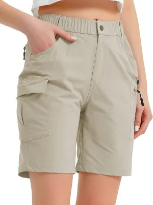 Women's 8" 10" Hiking Shorts Quick Dry Lightweight Golf Long Cargo Shorts Casual with Pockets for Travel Outdoor