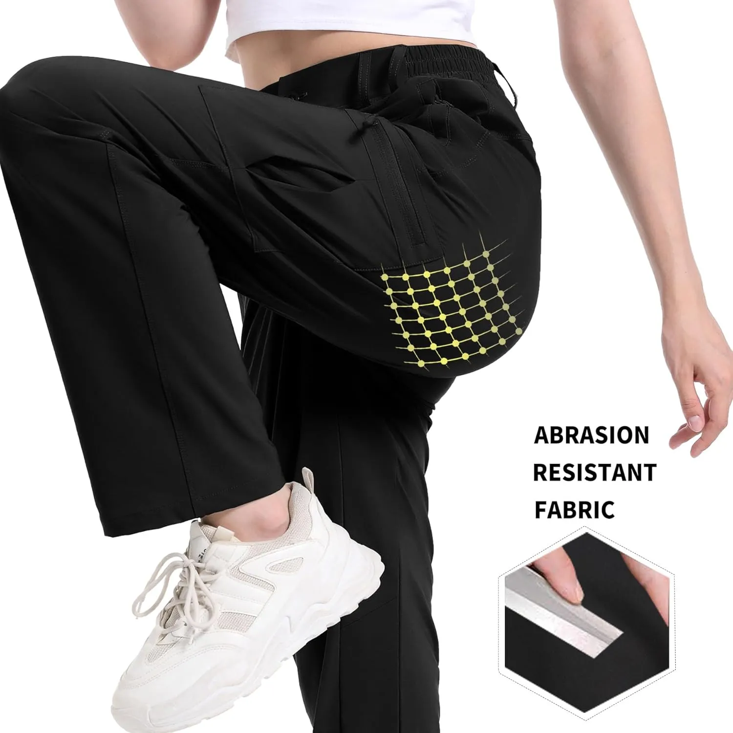 Women's Cargo Pants Hiking Pants Women Travel Pants Women Waterproof 4 Pockets Stretchy Quick Dry Lightweight