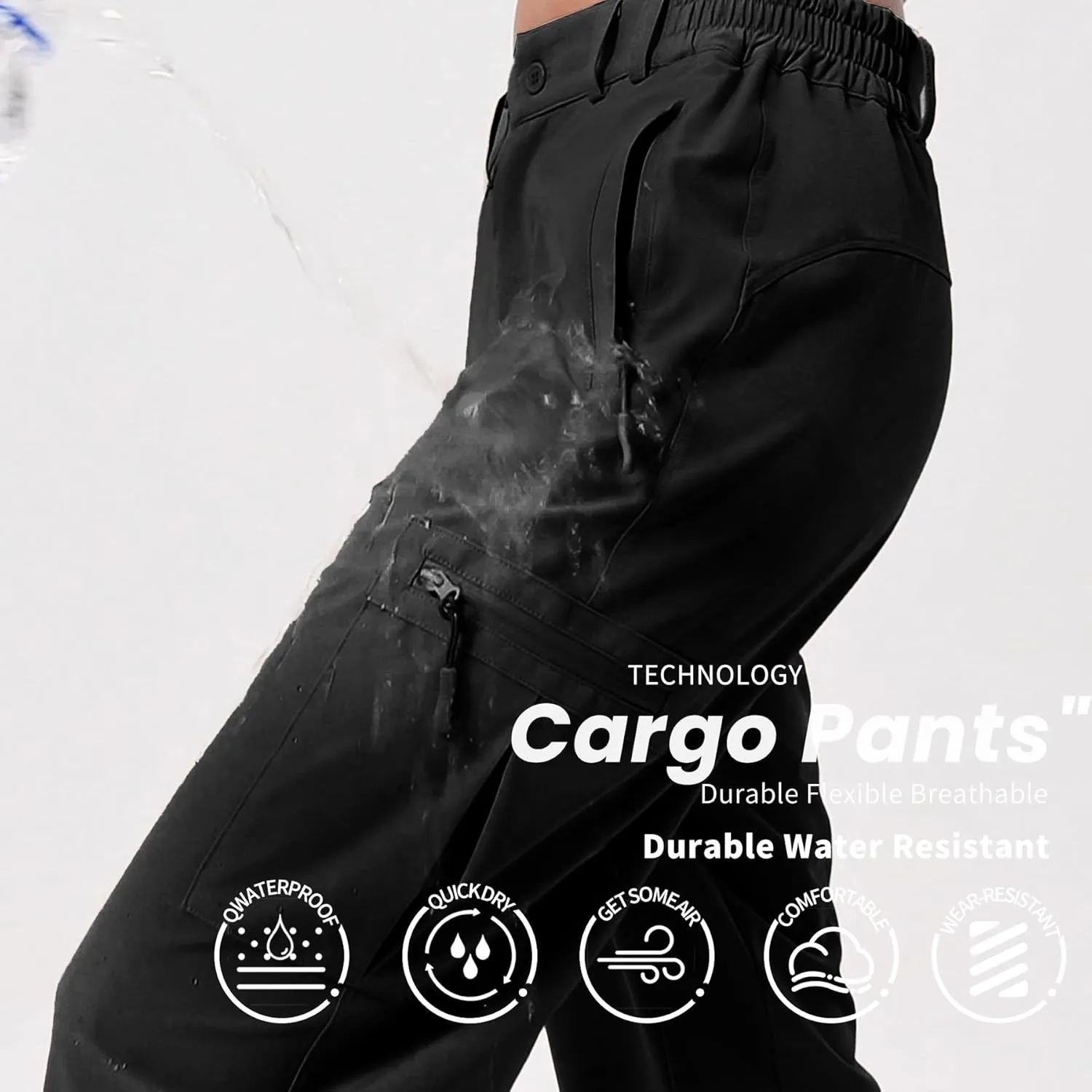 Women's Cargo Pants Hiking Pants Women Travel Pants Women Waterproof 4 Pockets Stretchy Quick Dry Lightweight
