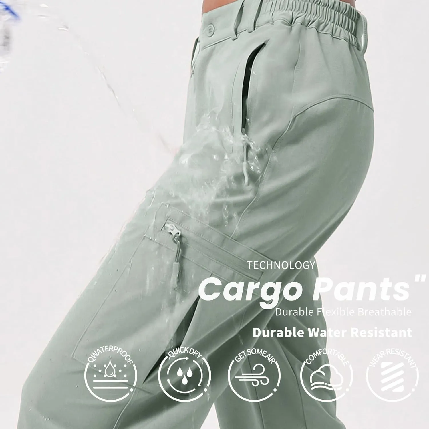 Women's Cargo Pants Hiking Pants Women Travel Pants Women Waterproof 4 Pockets Stretchy Quick Dry Lightweight